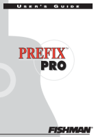 Fender Fishmanm-Prefix-Pro - Owners Manual 